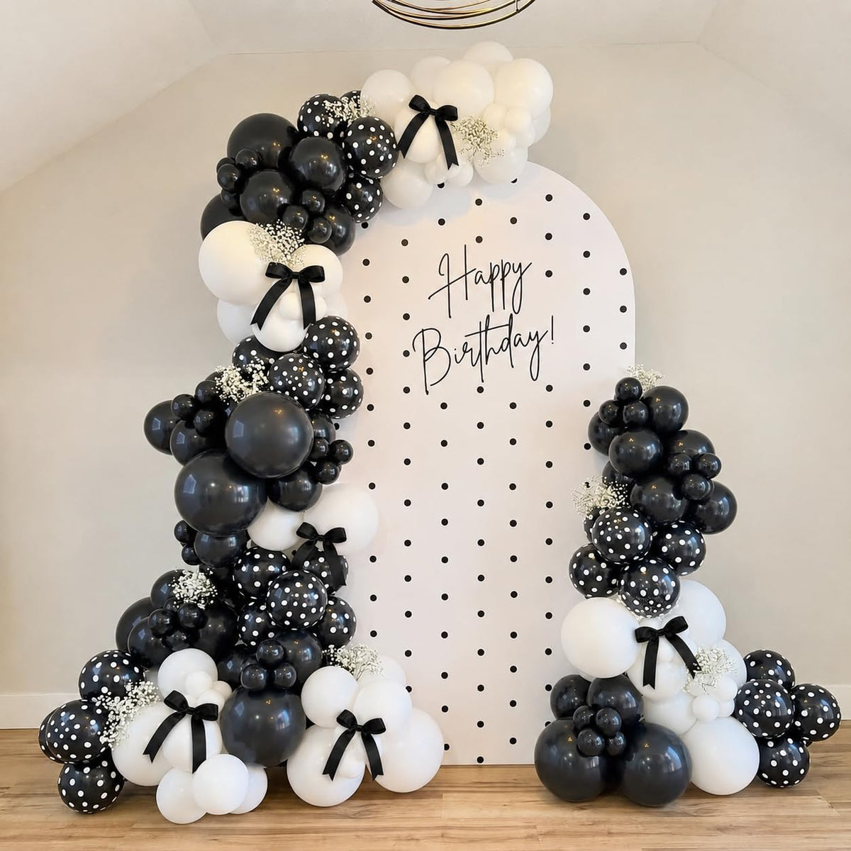 Pink Balloon Arch Kit, 145Pcs Baby Shower Birthday Decor – Fun for Kids & Family - White Black - image 3