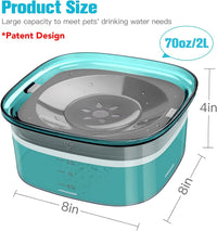 UPSKY 4L Dog Water Bowl No Spill Large Capacity Slow Drinking Water - 2 L / E-Green - image 2