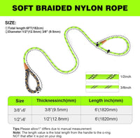Slip Lead Dog Leash Reflective Training Durable Braided Rope Leashes – Essentials for Dogs - Light Green / 2PCS Large 1/2in x 6ft - image 3