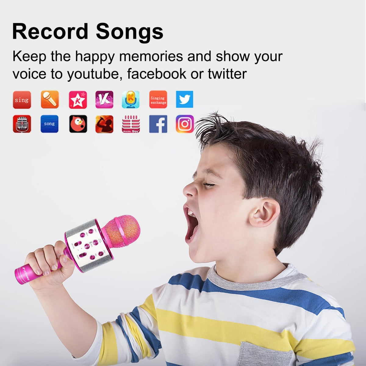 Microphone for Kids, Voice Changing Karaoke Micorphones Boys Girls Gifts for Kids Party Singing - Purple - image 4