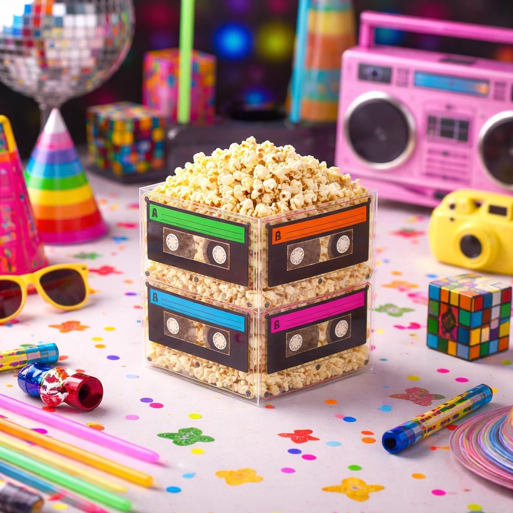 4E's Novelty Cassette Tape Bucket Centerpiece 80s Party Supplies - 8 - image 3