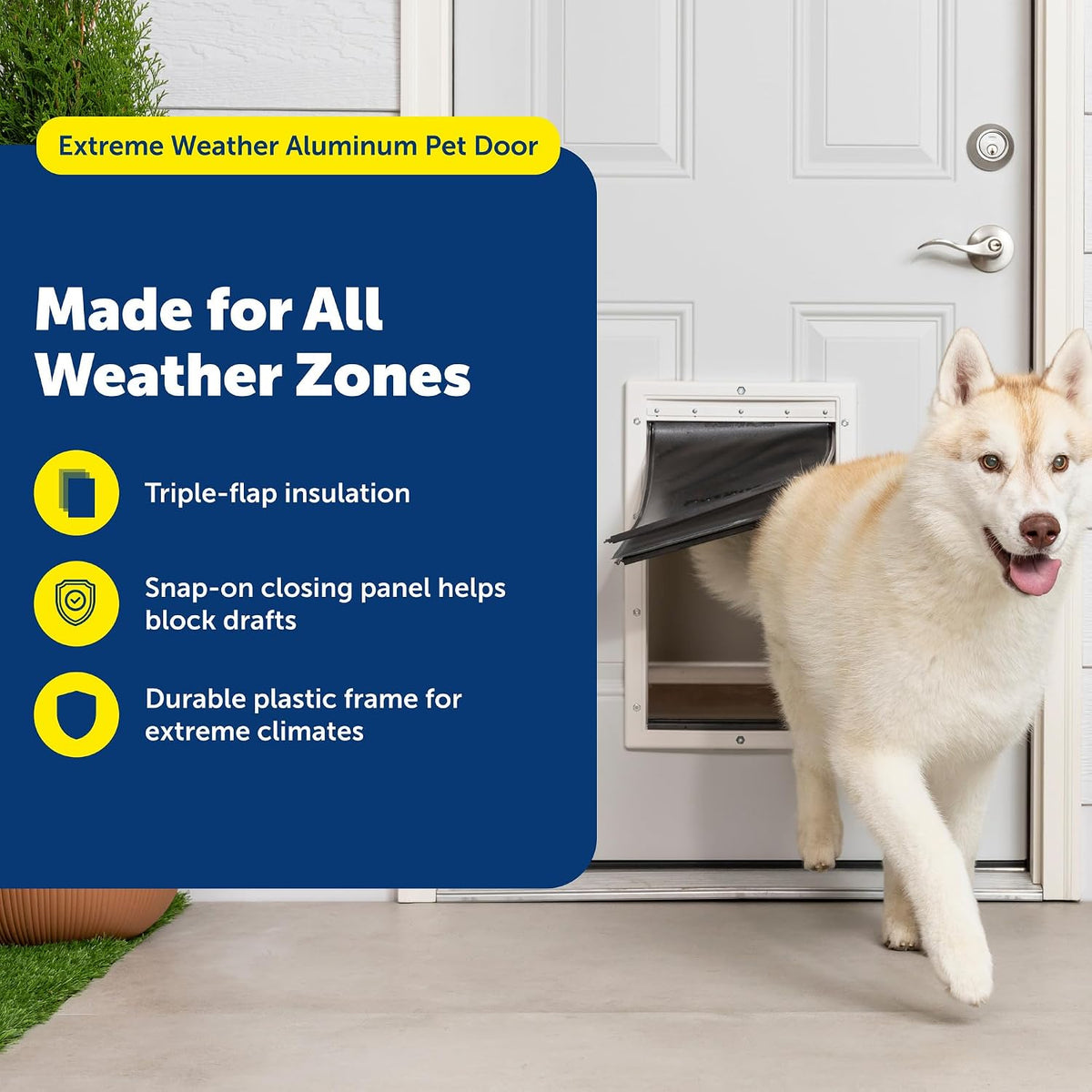 PetSafe Extreme Weather Plastic Pet Door - Plastic Frame / Large (Pack of 1) - image 3