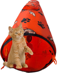 NFL Philadelphia Eagles Cat Tunnel Tube Toy with Plush Football - Denver Broncos - image 2