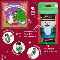 Nutcracker Treat-Dispensing Soft Plush Squeaky Pet Toy - Christmas/X’Mas Festive Enrichment Gift, Durable Cute&Fun Toy for Interactive Play,Hide Food for Nose-Work Puzzle, Small Medium Dogs