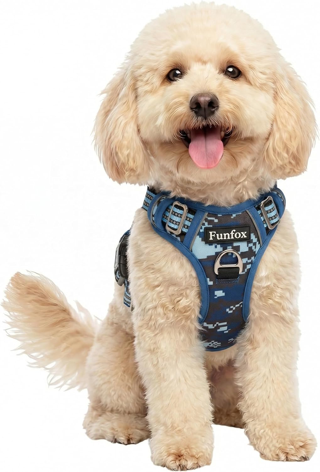 Funfox Dog Harness Medium Sized Dog - Mosaic Blue / Small