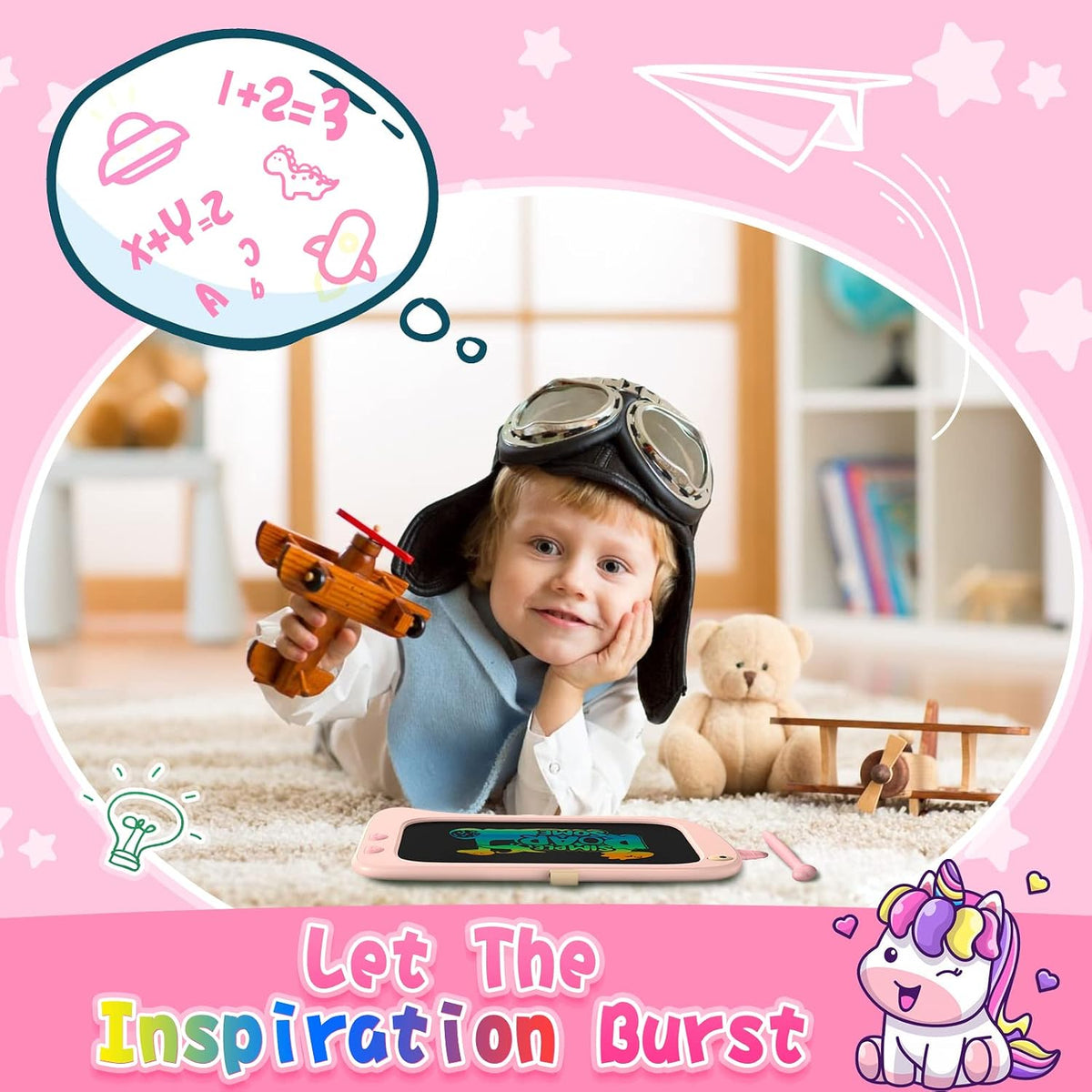 8.5 Inch LCD Doodle Board Tablet Toy - 8.5 Inch - Pink - image 3