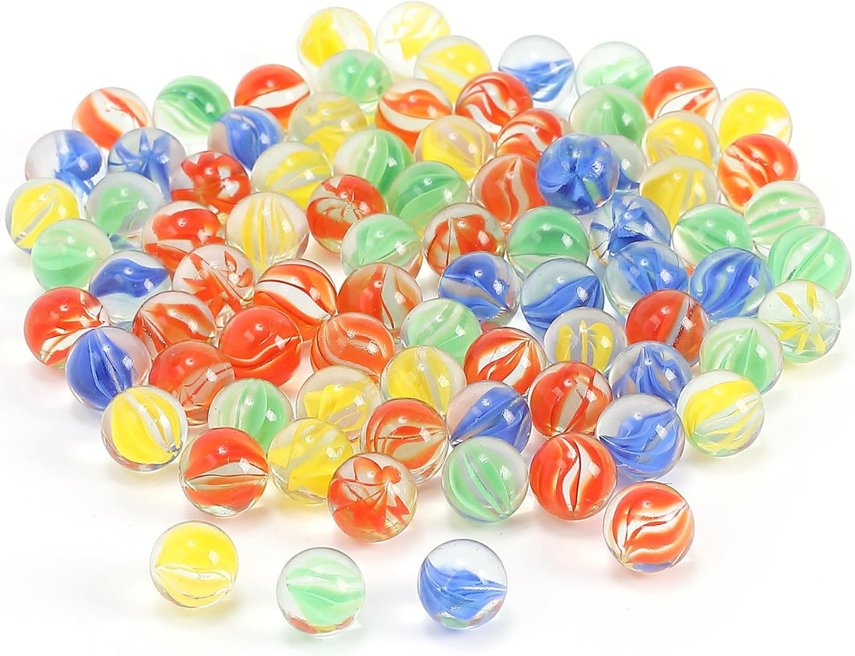 CHUKEMAOYI 400 pcs Color Mixing Glass Marbles – Fun for Kids & Family - 400 Pcs 9/16 Inch
