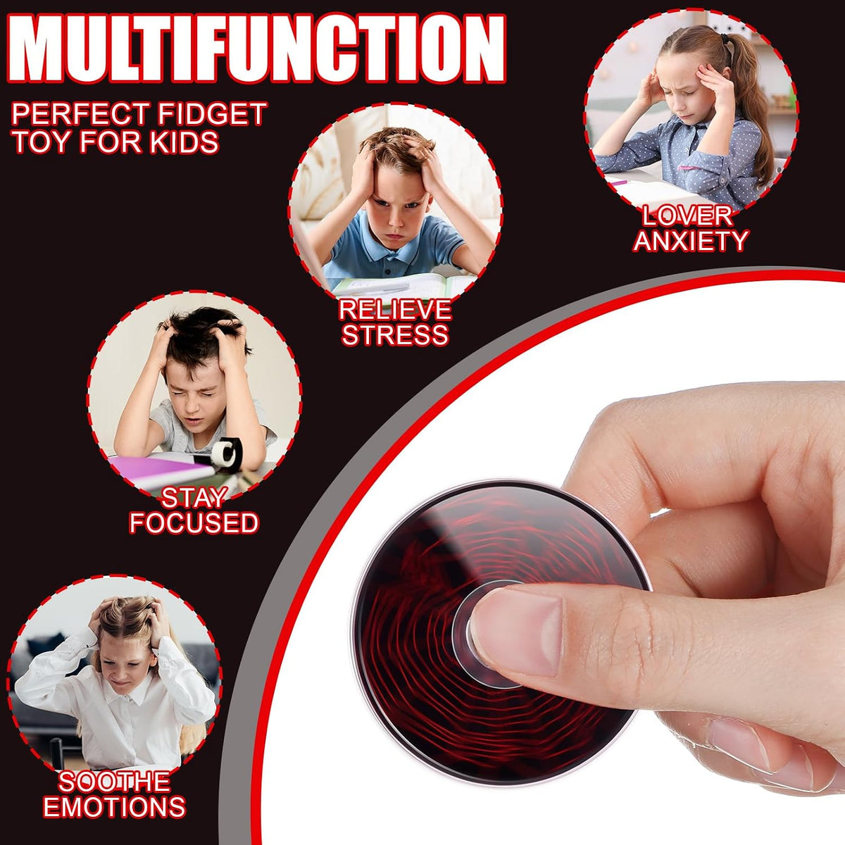 Sotiff 24 baseball fidget spinners, mini acrylic spinners with baseball print - view 22