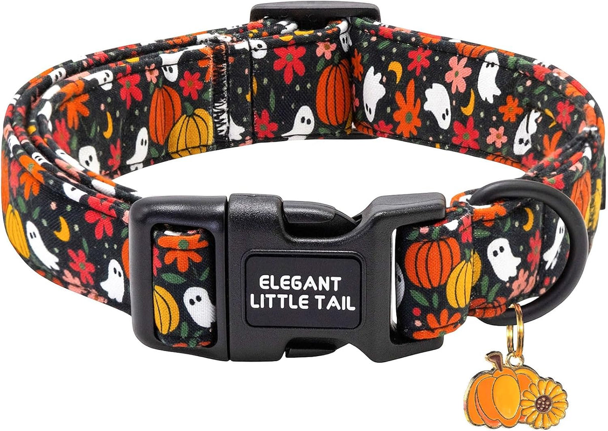 Elegant little tail Dog Collar - Halloween- Ghosts / Small (Pack of 1)