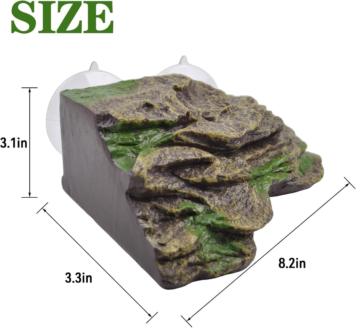 PINVNBY Basking Platform for Turtles Tortoise Dock Resin Resting Rock - 【L:7.1”Lx6.3”Wx2.7”H】 / 【brown】 - image 3