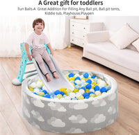 Star Ball Pit Balls for Toddlers, Ball Pool Play Tent - Blue Yellow White / 200 - image 4
