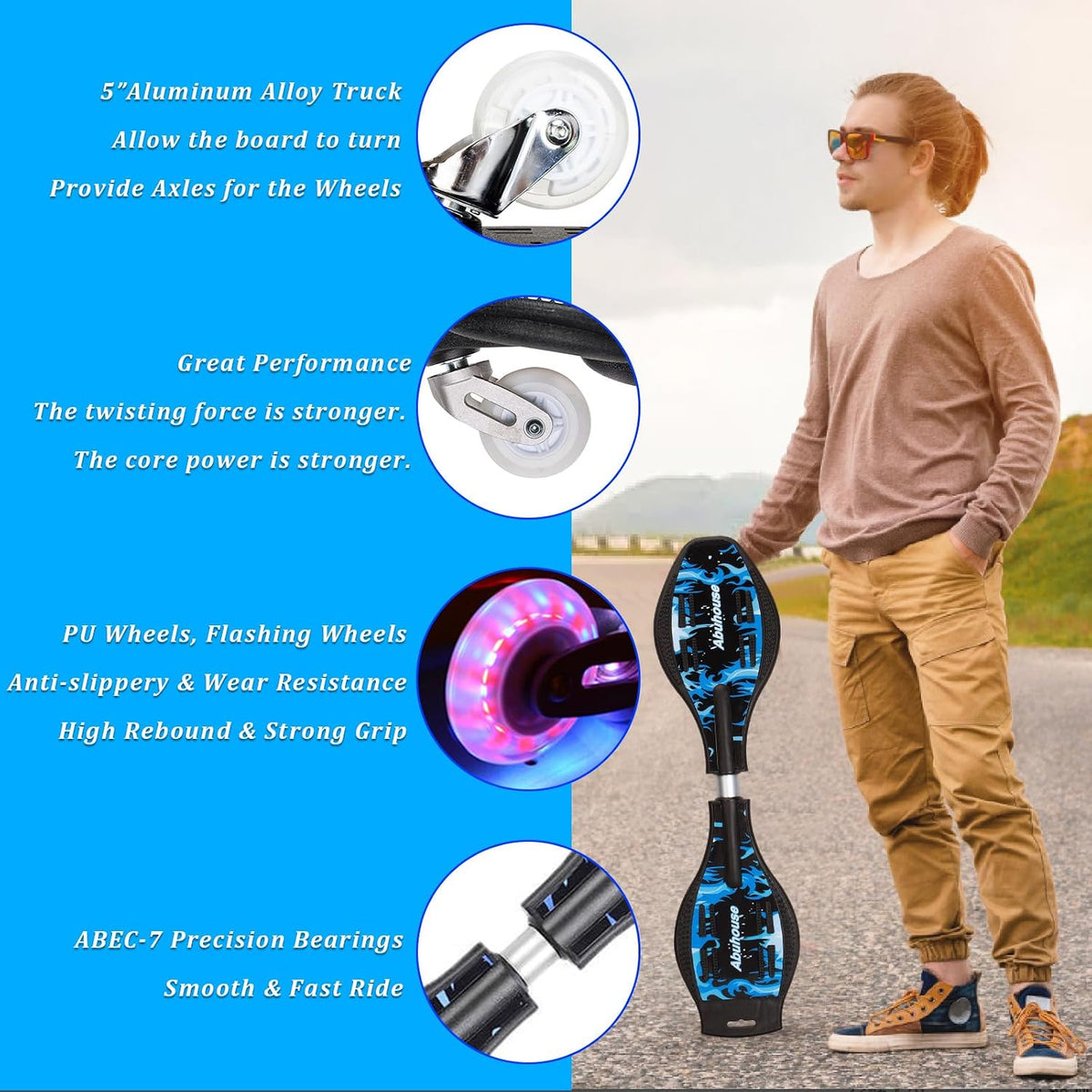 Magnitt junior caster board for kids 8+ with light up LED wheels - view 19