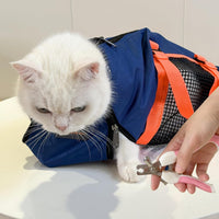 Cinf Cat Restraint Grooming Bag - L Size–Fits large breed cats (12–18 lbs) / Navy Blue - image 2