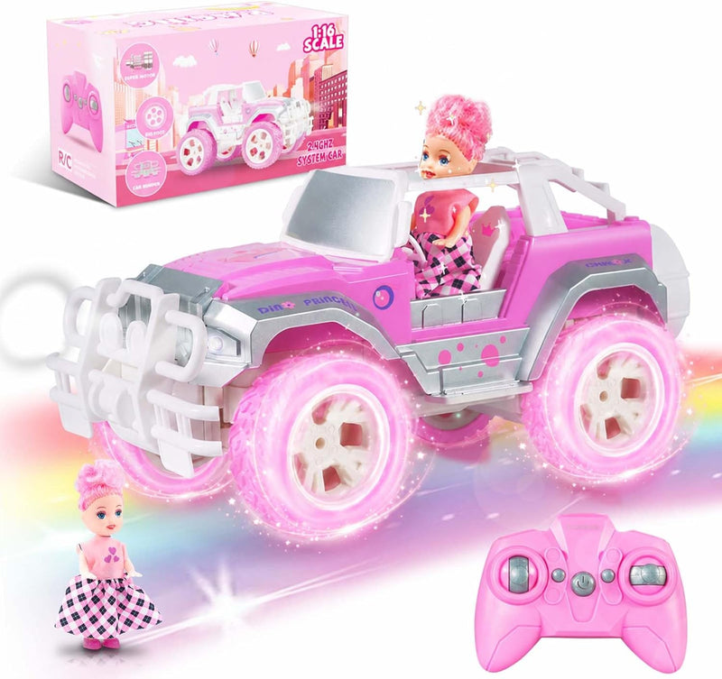 Carox Pink Remote Control Car, RC Cars for Girls - Pink & Sliver