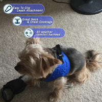 Comfort Fit Dog Harness No Pull with 2 Leash Clips Step in Harness for Small Sized Dogs Soft Padded Comfortable All Weather Dog Vest with Easy Control Adjustable Buckles for Dogs & Puppies – Blue XS