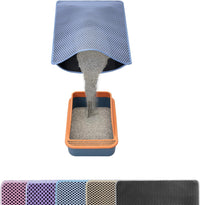 Cat Litter Mats-Extra Large 47''x36'' Litter Trapping Mat for Cat-XXL - Blue-M 32x22 inch
