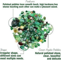 Halatool 2.2LB Natural Green Agate Stones for Aquarium Gravel & Fish Tank 0.35-0.6 Inch Decorative Pebbles for Succulent Rocks DIY Landscaping Indoor Plants Vase Fillers