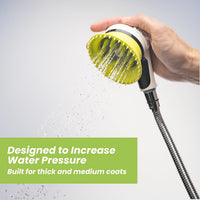 Dog Washing Hose Attachment for Shower and Garden Hose, Sprayer – Essentials for Dogs - Boosted Pressure, White Brush - image 3
