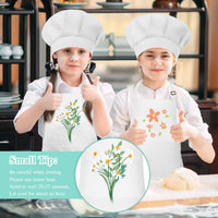 Kids Apron and Chef Hat Set Adjustable Child Art Aprons with 2 - A-white / Large - image 4