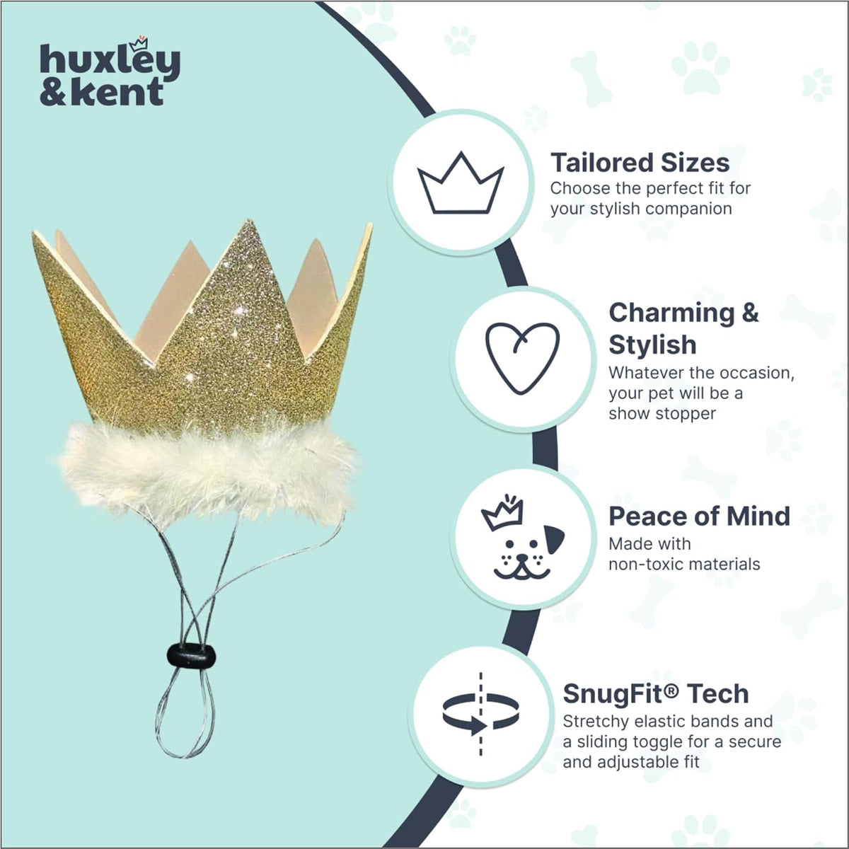 Huxley & Kent Party Crown Hat for Dogs & Cats - Small / Gold - image 4