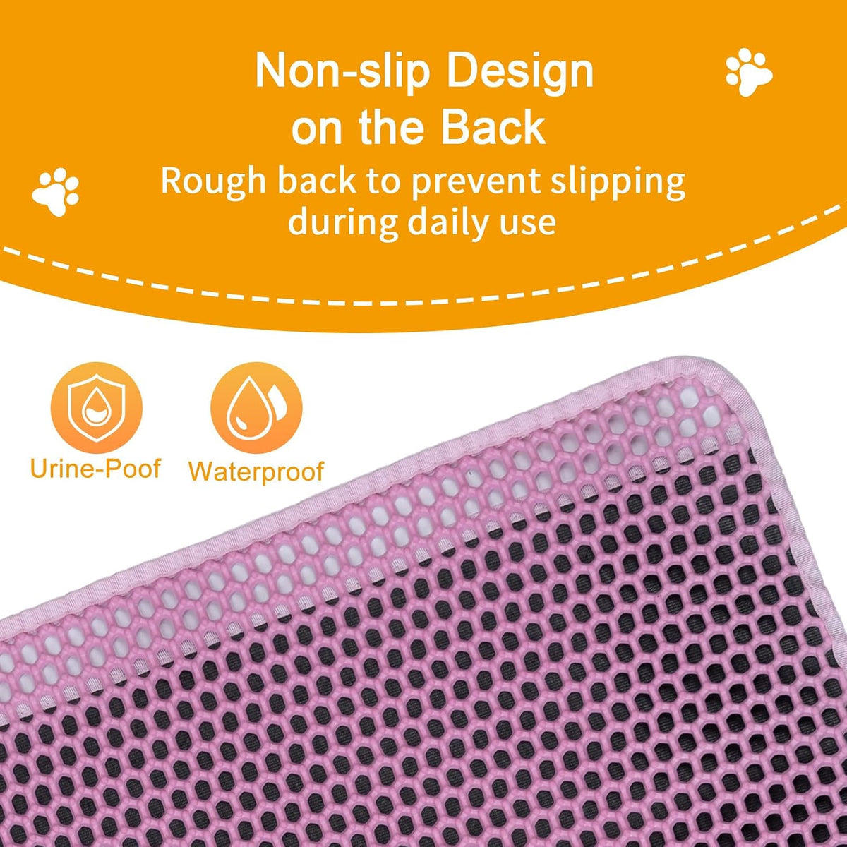 Cat Litter Mats-Extra Large 47''x36'' Litter Trapping Mat for Cat-XXL - Pink-M 32x22 inch - image 4