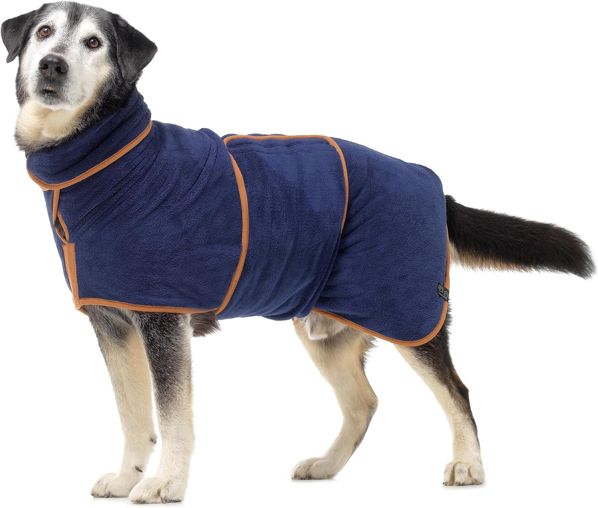 Lucky Pooch Dog Robe, Luxurious Dog Bathrobe - M / French Navy - image 4