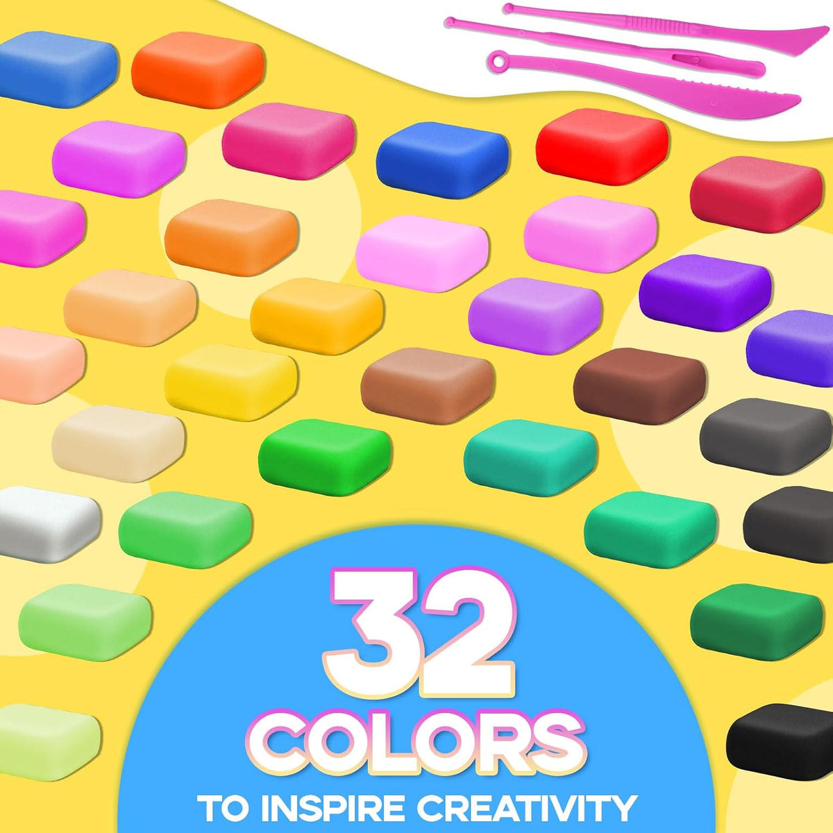 MuseLuxe Air Dry Clay - 32 Colors Modeling Clay Kit with 3 Sculpting Tools – Fun for Kids & Family - 32 Colors - image 2