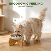 Ceramic Slow Feeder Cat Bowl 6.3" Wide – Essentials for Cats - Raised Flat Bowl & Slow Feeder Bowl - image 3