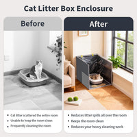 Waterproof Cat Litter Box Enclosure Splash Guard - Gray-High - image 3