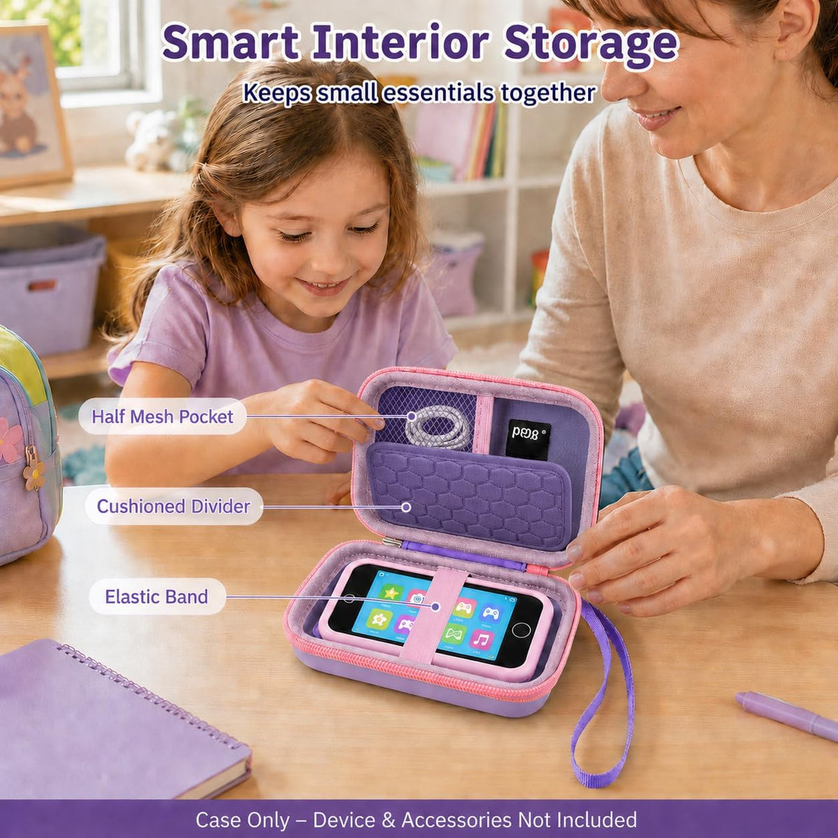 ALKOO kids smartphone case, zip carrying box for kids toy phones and learning cameras - view 36