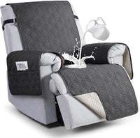 VANSOFY 100% Waterproof Recliner Chair Covers - Charcoal Gray / 22"