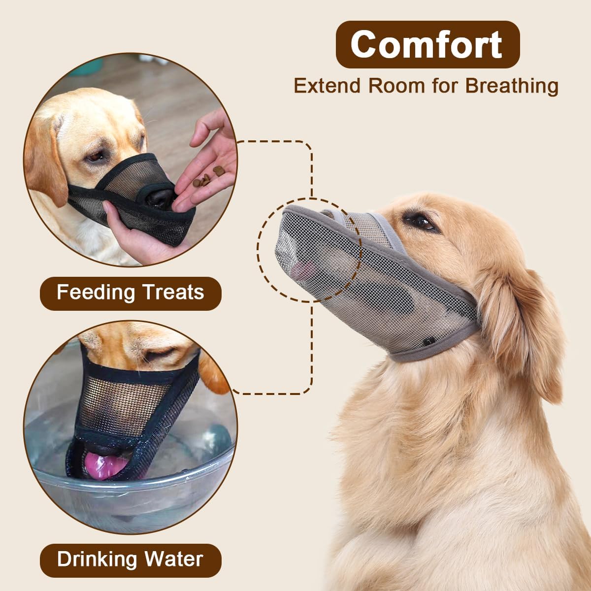 Crazy Felix Dog Muzzle Anti Eating for Small Medium Large Dogs - Grey / M - image 3