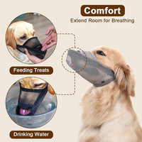 Crazy Felix Nylon Dog Muzzle for Small Medium Large Dogs Dachshund Beagle Poodle Labrador, Air Mesh Breathable and Drinkable Pet Mouth Guard for Anti-Biting Chewing Scavenging (XXS, Black)