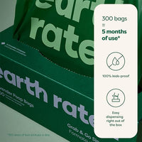 Earth Rated Dog Poop Bags, Thick Grab and Go Single Roll, Ideal for Backyard Pickups, Lavender Scented, 300 Count
