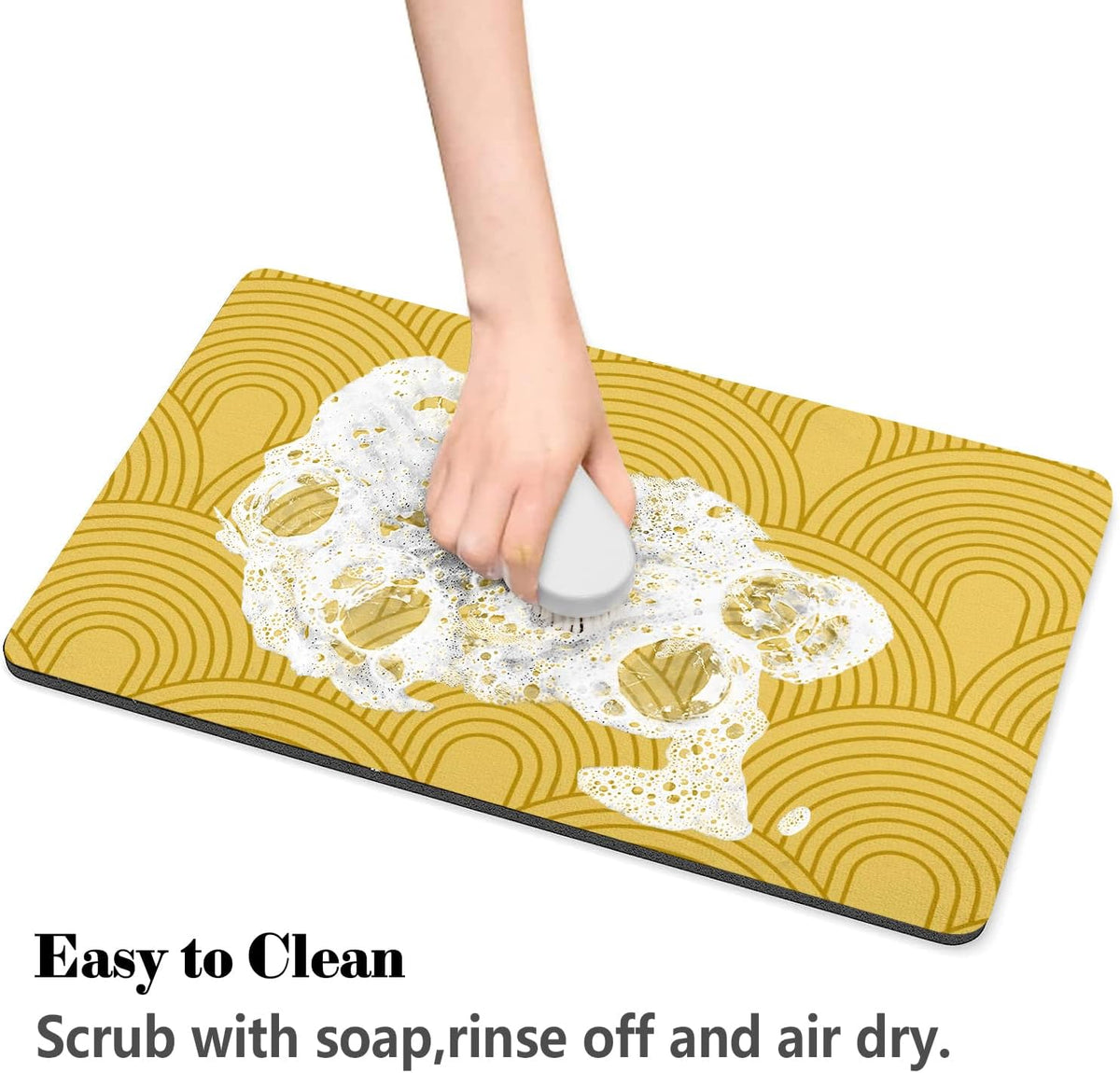 Dog Food Mats for Floors Absorbent, Pet Cat Food Mat - XL(24"×32") / 01-Yellow - image 4