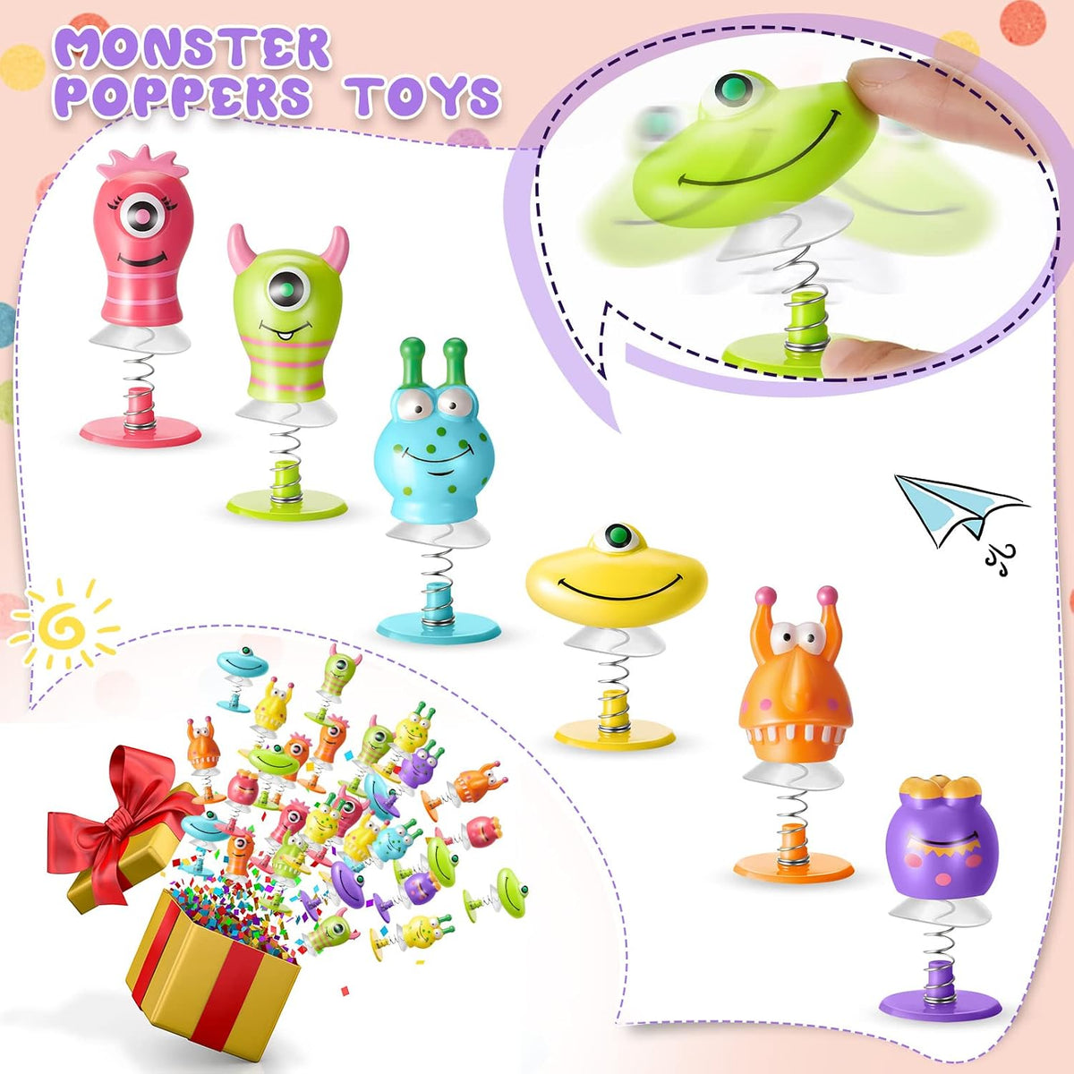 Deekin 100 Pcs Big Eye Animal Spring Launcher Toys - 24 - image 3