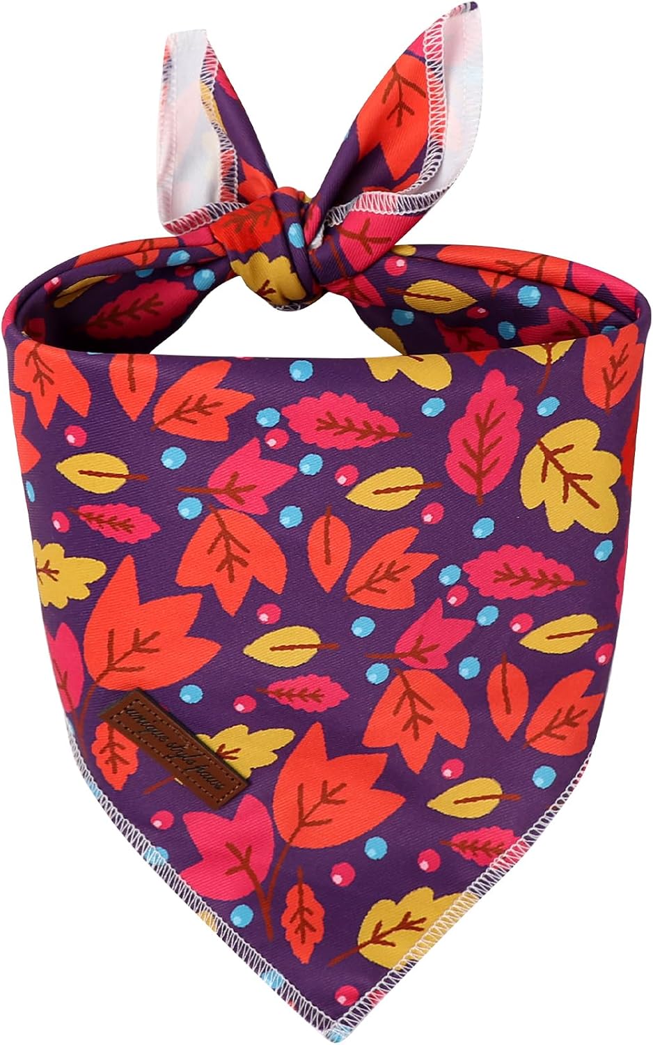 Dog Bandanas 1PC Washable Cotton Triangle Dog Scarfs for Small Medium - Small / Colorful Maple