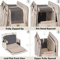 2-in-1 Stylish Dog Purse Carrier Travel Tote Bag for Small Dogs Cats - White / 15.0"L x 7.5"W x 12.2"H - image 4