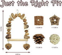 Nut Perch Stand with Interchangeable Materials – Natural, Safe Bird Playset for Beak Exercise & Mental Stimulation