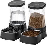 Automatic Dog Water Dispenser & Feeder Food Set - Black / 1 Gallon (Water & food dispenser)