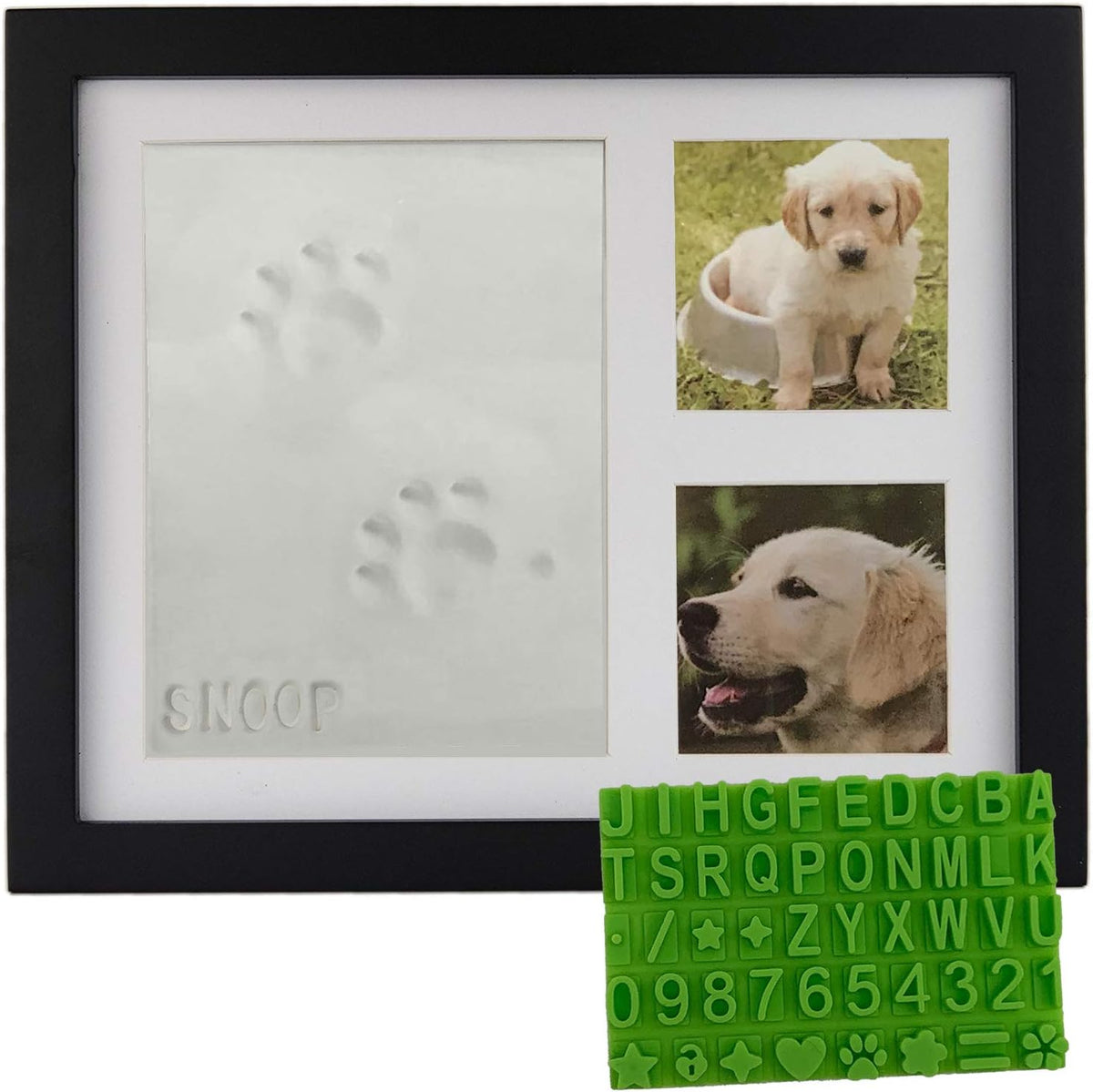 Ultimate Dog or Cat Paw Print Keepsake Kit & Picture Frame - Black