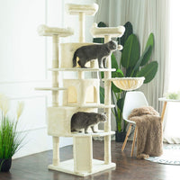 Hey-brother Cat Tree Tower with Multi-Level Large Condo - Beige - image 4
