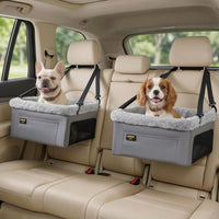 Conlun Dog Car Seat Booster, Steel Frame Anti-Collapse - Grey / 2 Pack-Small Dogs under 20lbs