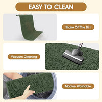 IM HOME 48" x 38" Olive Dog Door Mats for Muddy Paws, Chenille Absorbent Dog Mat, Non Slip Heavy Mud Mat for Dogs, Soft Pet Bed Mat for Entryway, Mud Paws, Inside Floor