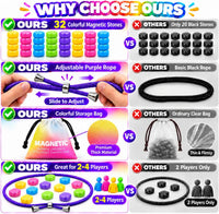 CHORYNLYRA magnetic chess game with 40 yellow stones and adjustable ropes - view 24