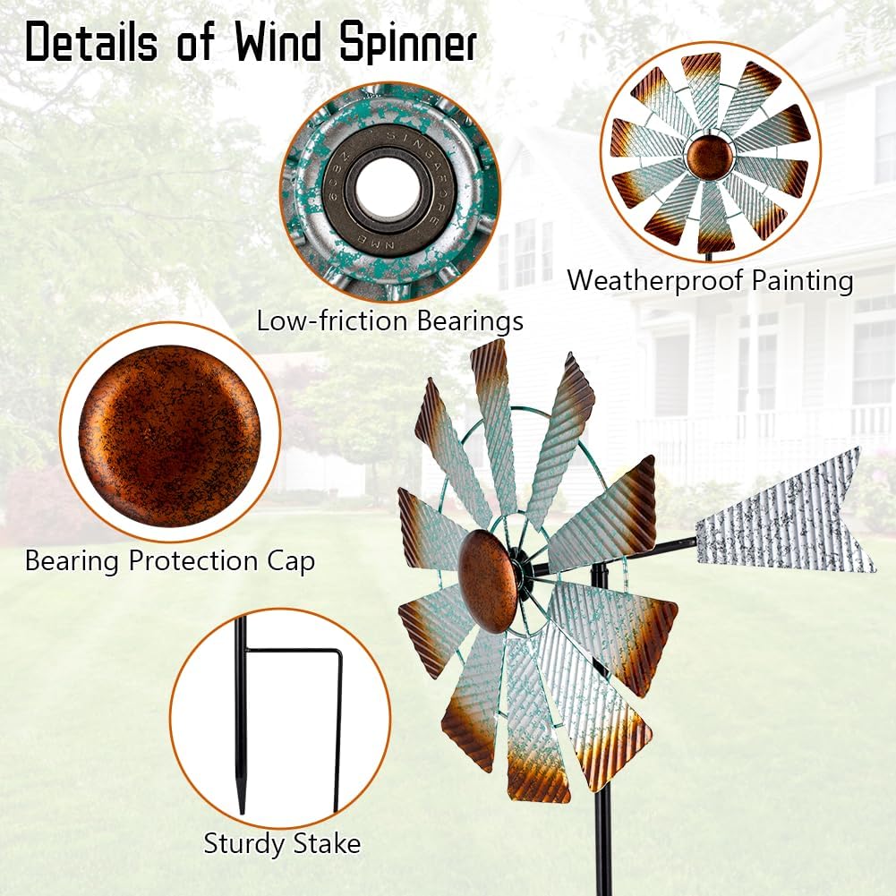 Viveta Wind Spinners Outdoor - Silver Brown-single - image 4