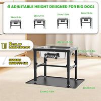 1.2 Gallon Elevated Large Dog Water Bowl with Mat - Black-2 gal & mat / Height: 9.4-14.2" - image 2