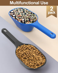 2 PACK Dog Food Scoop,1 Cup Capacity Pet Food Scoop For Dog and Cat – Essentials for Dogs - Black and Blue - image 3