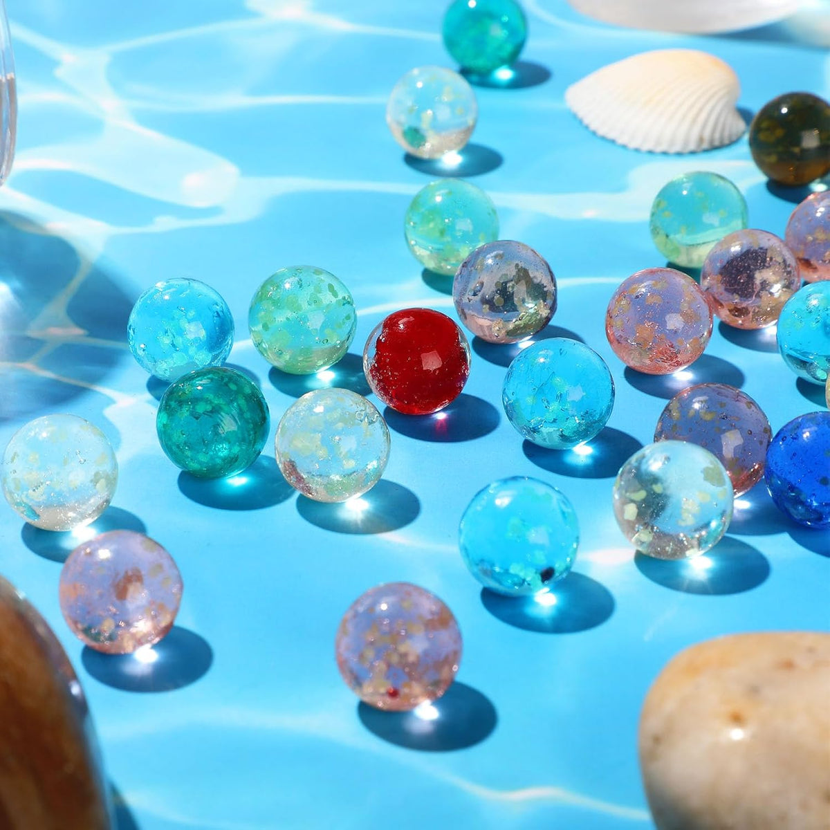 Gejoy 100 glow in the dark glass marbles in ten colors, 0.47 inch - view 5