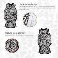 2 Packs Cat Surgery Recovery Suit Surgical Clothes Abdominal Wounds Anti-Licking Cat Bodysuit Onesie Substitute E-Collar& Cone